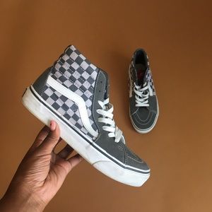 High-Top Checkered Vans